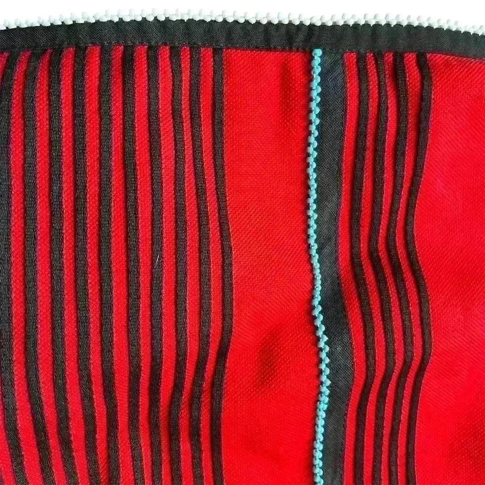 Handmade Women's Red & Black Striped Shoulder Bag Boho Hippie Style